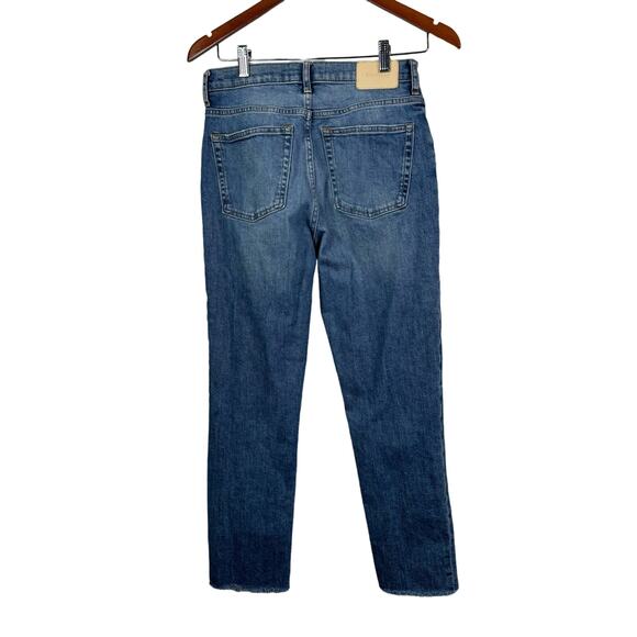 Everlane The Cheeky Classic Blue Raw Hem High Rise Cotton Jeans Size 26 - Picture 4 of 11